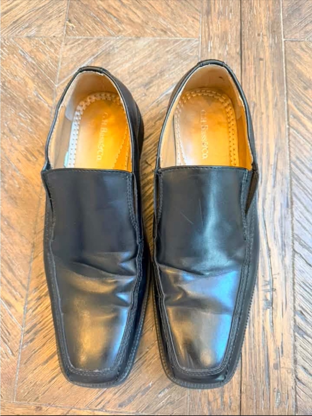 G.H. Bass Men's Black Leather Slip-On Dress Shoes